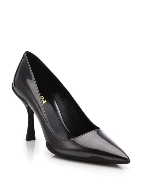 prada patent pump|Prada pumps price.